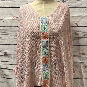 pale pink granny square sweater